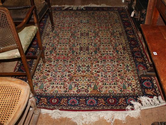 Persian rug, pink and blue flowers